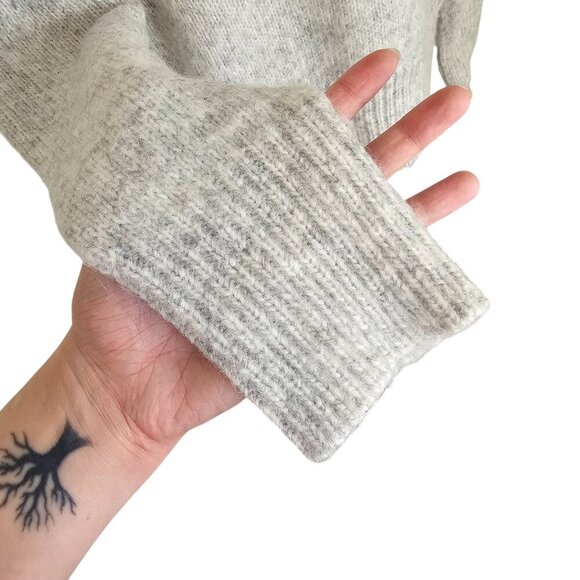 For The Republic Light Grey Turtle Neck Alpaca Blend Sweater Sz M - Picture 3 of 8